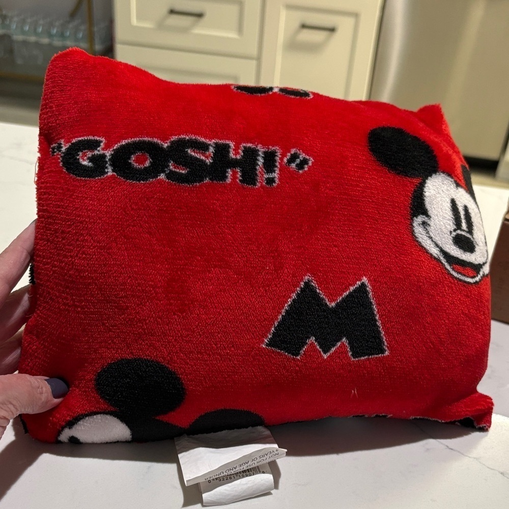Disney Red and Black Mickey Mouse Pillow